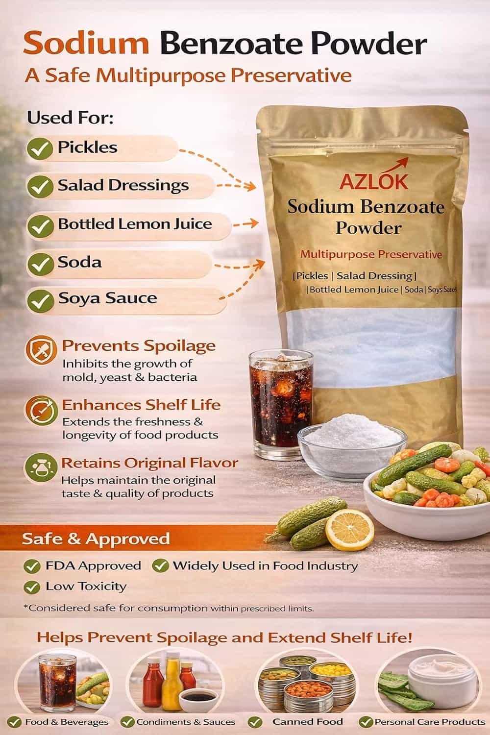 Sodium Benzoate Powder 200 g | Food Grade Preservative