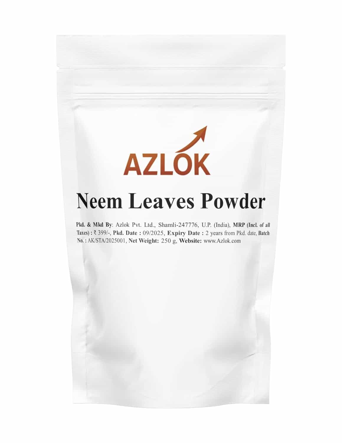 Neem Leaves Powder 250 Grams (Sun Dried & Stemless) for Eating, Face, Skin and Hair Care Pack
